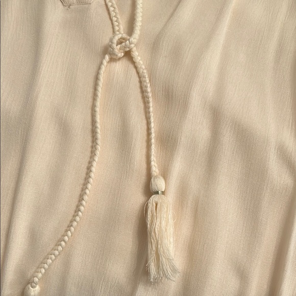 Massimo Cream Tie Front Lace Blouse - Picture 6 of 12